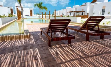 Casa en venta en privada con amenidades en Chelem, Progreso