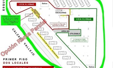 RENTA DE LOCAL COMERCIAL  PLANTA BAJA Y PRIMER PISO   CALZADA VALLEJO