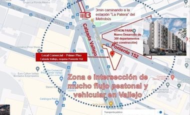 RENTA DE LOCAL COMERCIAL  PLANTA BAJA Y PRIMER PISO   CALZADA VALLEJO