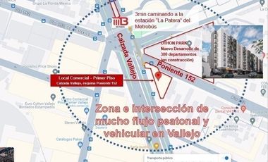RENTA DE LOCAL COMERCIAL  PLANTA BAJA Y PRIMER PISO   CALZADA VALLEJO