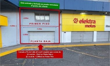 RENTA DE LOCAL COMERCIAL  PLANTA BAJA Y PRIMER PISO   CALZADA VALLEJO