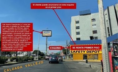 RENTA DE LOCAL COMERCIAL  PLANTA BAJA Y PRIMER PISO   CALZADA VALLEJO