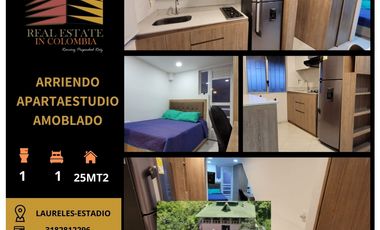 APARTAESTUDIO AMOBLADOD EN ARRIENDO, LAURELES-ESTADIO CERCA DE UPB