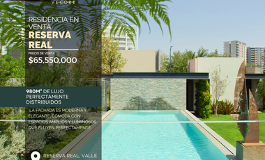 RESIDENCIA EN VENTA EN RESERVA REAL, ZONA REAL, ZAPOPAN