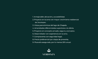 20 Terrenos en Verdanza Residencial en Jocotepec, Jalisco