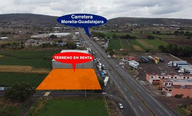 TERRENO EN RENTA EN MORELIA, ZONA TARÍMBARO, CARRETERA MORELIA – SALAMANCA.