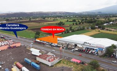 TERRENO EN RENTA EN MORELIA, ZONA TARÍMBARO, CARRETERA MORELIA – SALAMANCA.