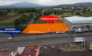 TERRENO EN RENTA EN MORELIA, ZONA TARÍMBARO, CARRETERA MORELIA – SALAMANCA.