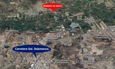 TERRENO EN RENTA EN MORELIA, ZONA TARÍMBARO, CARRETERA MORELIA – SALAMANCA.