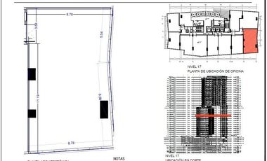 Oficina Renta Torre Balzac Obra Gris 123 m2  Piso 17