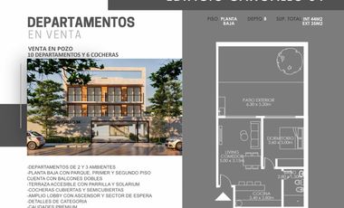 DEPARTAMENTO 2 AMBIENTES EN PLANTA BAJA CON OPCIONAL COCHERA - RAMOS MEJIA