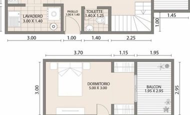 Departamento de 2 AMBIENTES en alquiler