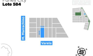 Terreno de 570 m2 en Venta Frente Sur (la mejor orientación) en Funes City
