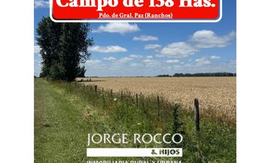 Campo en venta en Ranchos. 138 Has. AGRICOLAS