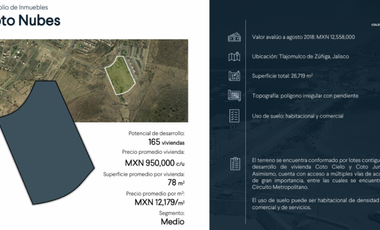 Terreno en Venta, Coto Nubes en Tlajomulco de Zuñiga, Jalisco