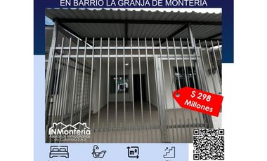 SE VENDE CASA  EN BARRIO LA GRANJA ZONA SUR DE MONTERIA