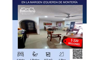 SE VENDE CASA EN LA MARGEN IZQUIERDA DE MONTERIA