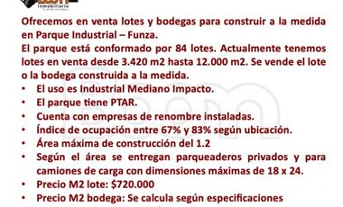 *VENTA LOTES INDUSTRIALES FUNZA