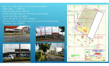 Se Vende Espectacular Lote sobre  Avenida Sur.