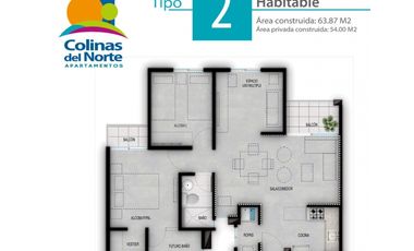 SE VENDE LINDO APARTAMENTO – PROYECTO SOBRE PLANOS COLINAS DEL NORTE