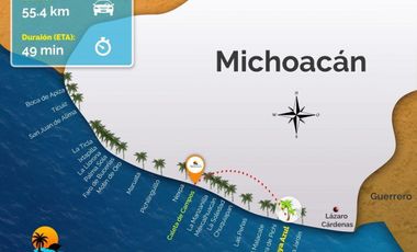 TERRENO FRENTE A PLAYA - PLAYA AZUL / ERENDIRA CERCA LAZARO CARDENAS MICHOACAN