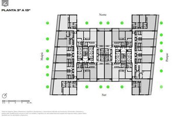 Departamento  2 ambientes a estrenar en Vicente López  - Domus Parque