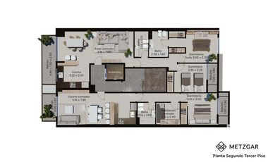 VENTA PISO EXCLUSIVO 4 DORMITORIOS CON PATIO