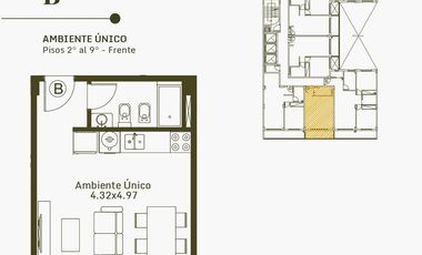 Departamento de un ambiente en Caseros