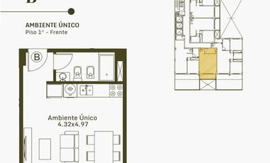 Departamento de un ambiente en Caseros