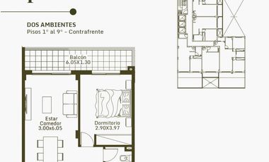 Departamento de un ambiente en Caseros