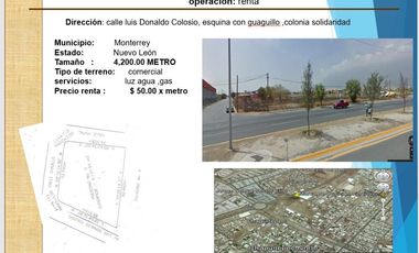Increíble Terreno Comercial en Venta/Renta en Monterrey