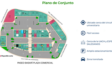 LOCALES COMERCIALES  EN VENTA POR CIRCUITO UNIVERSITARIO EN PLAZA BASARI