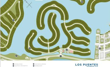 Terreno a la laguna en venta, Barrio Los Puentes Nordelta, orientación Norte