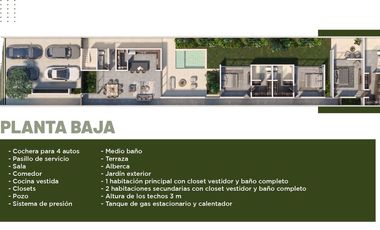 Casa en Venta a estrenar en Temozón Norte de 1 piso, 3 recámaras