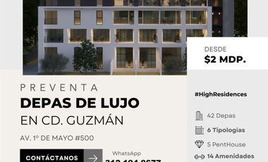Únicos Departamentos de Lujo en Venta en Ciudad Guzman Amenidades y Seguridad