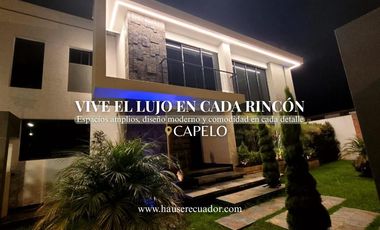 Casa exclusiva en venta con 4 dormitorios, dentro de urbanización privada Valle de los Chillos