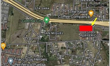 Venta de terreno de 7.918 m2 con 138 m de frente al Periférico Ecológico, Puebla