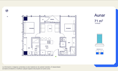 Departamento en venta Torre Aunna Modelo Aunar