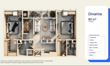 Departamento en venta Torre Aunna Modelo Dinamia