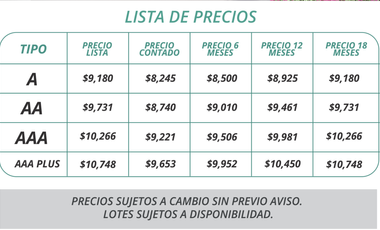 Preventa terrenos habitacionales en Belanta