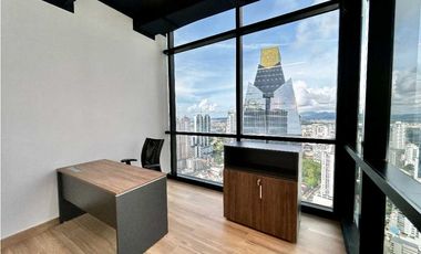 OFICINA EN CALLE 50 TOWER BANK AMOBLADA 153M2 SERVICIOS INCLUIDOS