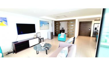 En venta departamento amoblado con vista al mar edf. Poseidón en Manta