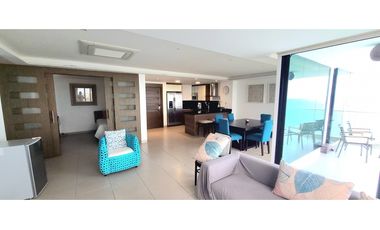 En venta departamento amoblado con vista al mar edf. Poseidón en Manta