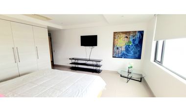 En venta departamento amoblado con vista al mar edf. Poseidón en Manta