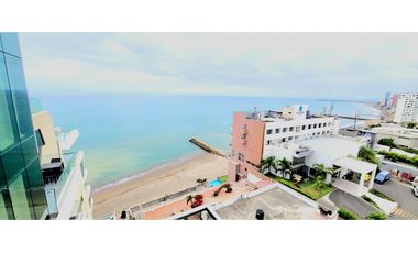 En venta departamento amoblado con vista al mar edf. Poseidón en Manta