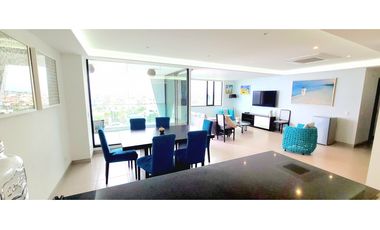 En venta departamento amoblado con vista al mar edf. Poseidón en Manta