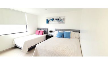 En venta departamento amoblado con vista al mar edf. Poseidón en Manta