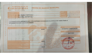 Venta Derecho de Llave, Minimarket y Alcohol