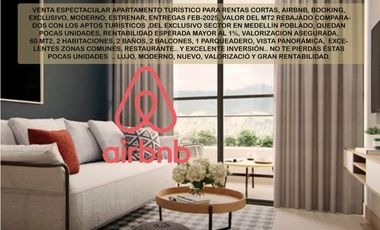 Venta apartamento Medellín poblado tesoro rentas cortas AIRBNB oportunidad valorización exclusivo  inversionista lujo luxury turístico rentable