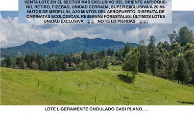 Venta lote parcelación antioquia retiro fizebad represa rebajado
